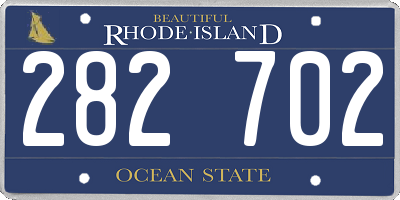 RI license plate 282702