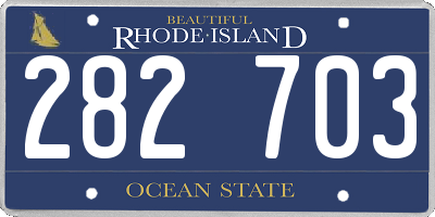 RI license plate 282703