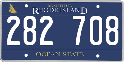 RI license plate 282708