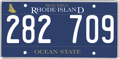 RI license plate 282709