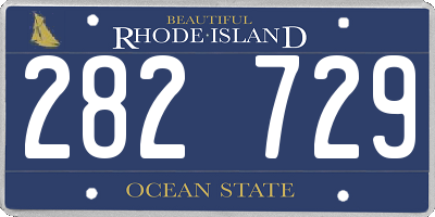 RI license plate 282729