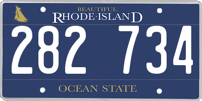 RI license plate 282734