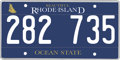 RI license plate 282735