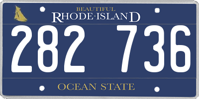 RI license plate 282736