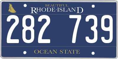 RI license plate 282739