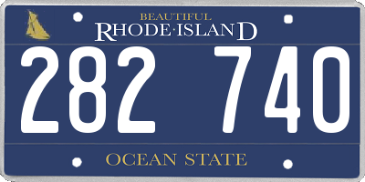 RI license plate 282740