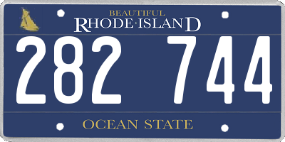 RI license plate 282744