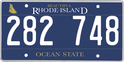 RI license plate 282748