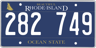 RI license plate 282749