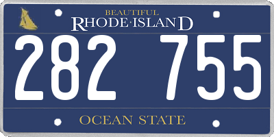 RI license plate 282755