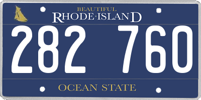 RI license plate 282760