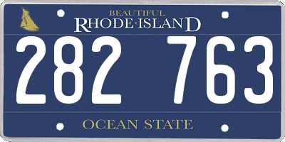RI license plate 282763
