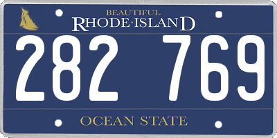 RI license plate 282769