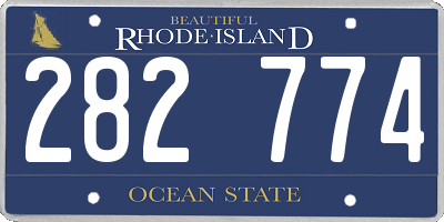 RI license plate 282774