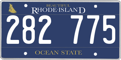 RI license plate 282775