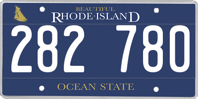 RI license plate 282780