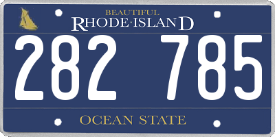 RI license plate 282785