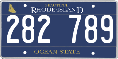 RI license plate 282789