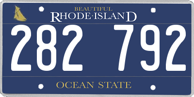 RI license plate 282792