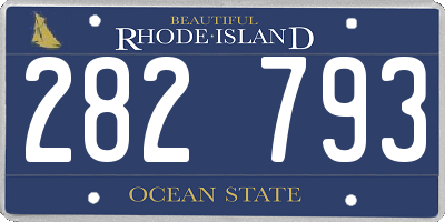 RI license plate 282793