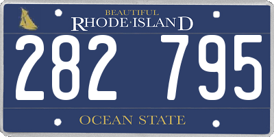RI license plate 282795