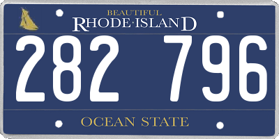 RI license plate 282796
