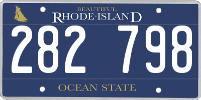 RI license plate 282798