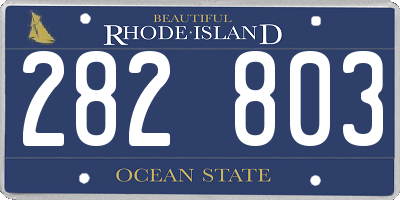 RI license plate 282803