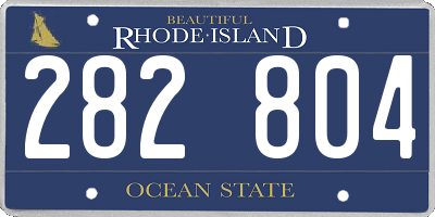RI license plate 282804
