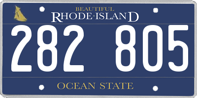 RI license plate 282805