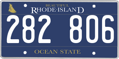 RI license plate 282806
