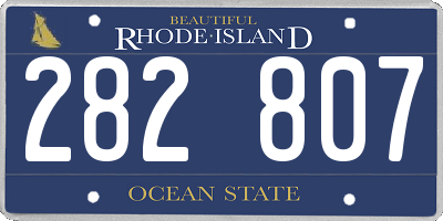 RI license plate 282807