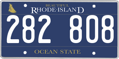 RI license plate 282808