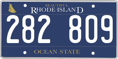 RI license plate 282809