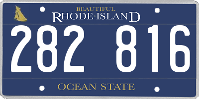 RI license plate 282816
