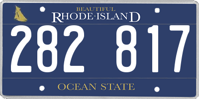 RI license plate 282817