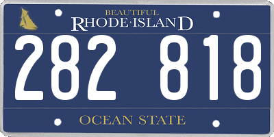 RI license plate 282818