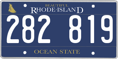 RI license plate 282819