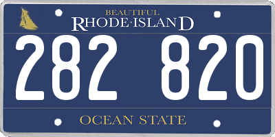 RI license plate 282820