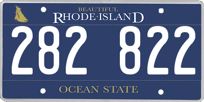 RI license plate 282822