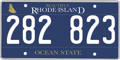RI license plate 282823