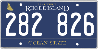 RI license plate 282826