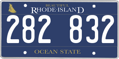RI license plate 282832