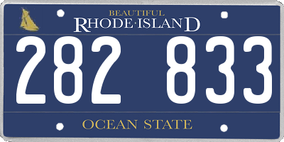 RI license plate 282833