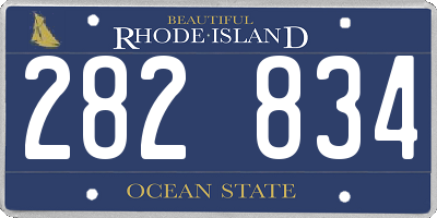 RI license plate 282834