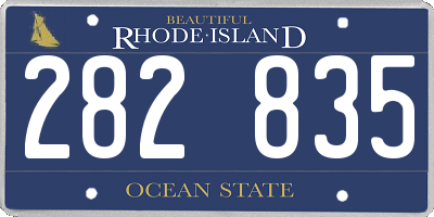 RI license plate 282835
