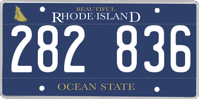 RI license plate 282836