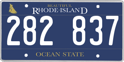 RI license plate 282837