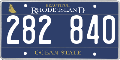 RI license plate 282840