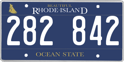 RI license plate 282842